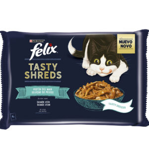 FELIX Tasty Shreds Seleção de Peixes Atum e Salmão 4x80G​