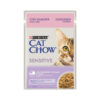 Cat Chow Sensitive gato adulto salmão e curgete húmida